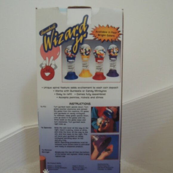 Gumball Wizard Jr No. 1010 - RED Tabletop Mini Wizard Spiral Gum Ball Bank NIB - Picture 6 of 12